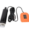 Skip The Cord Hassle With This Heavy Duty Cordless Submersible Sump Pump Delivering 500 GPH Flow And 16 Feet Of Lift To Clear Pool Covers Basements And Ponds Fast With Built In Sediment Filter. Corded black and orange submersible pump with control module and wire.