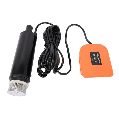 Skip The Cord Hassle With This Heavy Duty Cordless Submersible Sump Pump Delivering 500 GPH Flow And 16 Feet Of Lift To Clear Pool Covers Basements And Ponds Fast With Built In Sediment Filter. Corded black and orange submersible pump with control module and wire.
