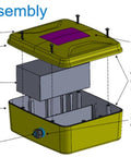 MMB200 assembly diagram showing components of Workhorse 12 Volt 7 Ah Sealed Lead Acid Battery And Rugged Weatherproof Enclosure Kit.