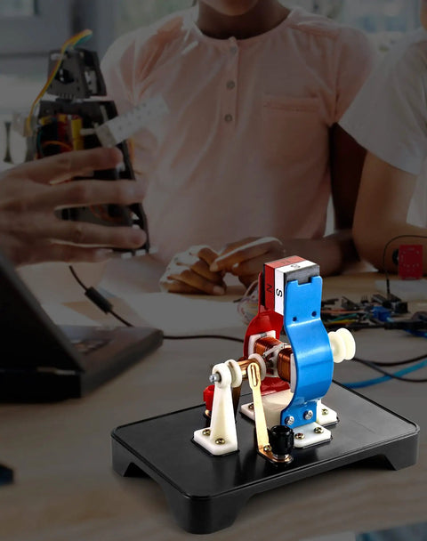 DIY DC Motor Model Kit For Education And Science Class Labs, Easy Hands On Demonstration Of How A Motor Works on table