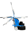 Heavy Duty 25.7 Inch Planetary Concrete Grinder With Variable Speed Forward Reverse Control 1800 RPM Head Water Tank Led Light 7.5HP Motor 220V Power side view showing adjustable handle and motor