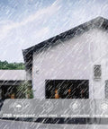 Modern house under rain showcasing Porch Light With Dusk To Dawn Sensor For Outdoors, Square Up And Down Exterior Wall Sconce, 14W 3000K.