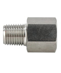 Stainless Steel 304 NPT To Metric Thread Adapter, 1/4 Inch NPT Female To M14 X 1.5 Male Pipe Fitting, side view