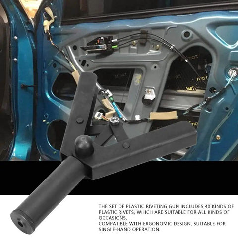 Awesome Handheld Plastic Rivet Gun With 40pc Heavy Duty Poly Nuts For DIY Fixes. in car door repair panel