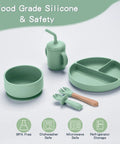 Ultra Safe Silicone Baby Feeding Set 13 Piece With Suction Bowl And Plate Spoons And Forks Bib And Cup Baby Toothbrush Weaning Kit