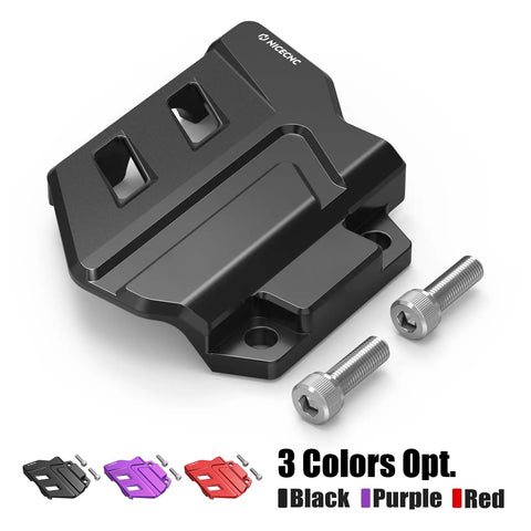 Rear Brake Master Cylinder Guard For Motorcycle Lightweight 6061T7 Billet Aluminum Protection shown in black color