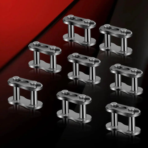 8 Piece 420 Chain Master Links Set For Dirt Bikes And ATVs, heavy duty steel alloy connectors for 420 chain replacement