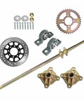 44 Inch Rear Axle Shaft Kit With Chain Sprocket Brake Disc Pillow Block And Wheel Hub Replacement for ATV Quad Go Kart