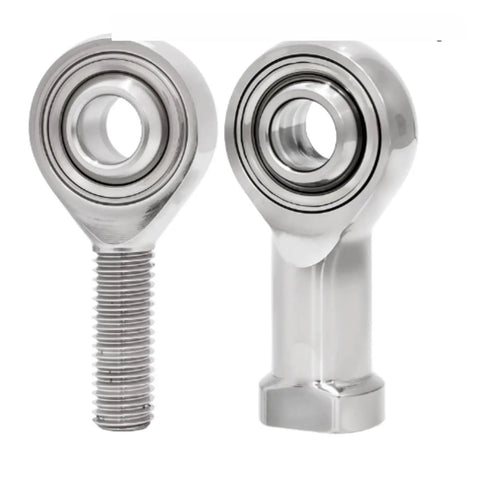 304 Stainless Steel Rod End Bearing Male Female Thread Spherical heim Joint with smooth finish and threaded end for heavy duty rigs.
