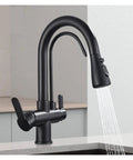 Purified Kitchen Faucet - 360° Rotating TapDeck-Mounted Filtered Water MixerHot & ColdEasy InstallatEle Gray Design - t for Clean Drinking Water.