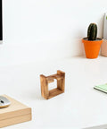 Dope Wooden Frame Hydroponic Vase With Vintage Bulb Propagation Station for desktop plants on a modern desk