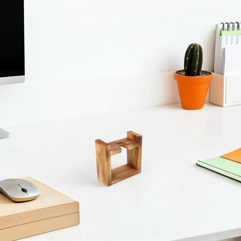 Dope Wooden Frame Hydroponic Vase With Vintage Bulb Propagation Station for desktop plants on a modern desk
