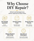 Infographic explaining benefits of using Black Tub And Tile Repair Kit 5.6 Oz Epoxy Putty For Bathtub And Countertop Restoration.