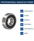HiPicco 604-2RS miniature deep groove ball bearing, front view; chrome steel with double rubber seal