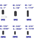 80 Piece Rubber Vacuum Cap Kit For Cars Motorcycles And Lawn Equipment with size and quantity details shown.