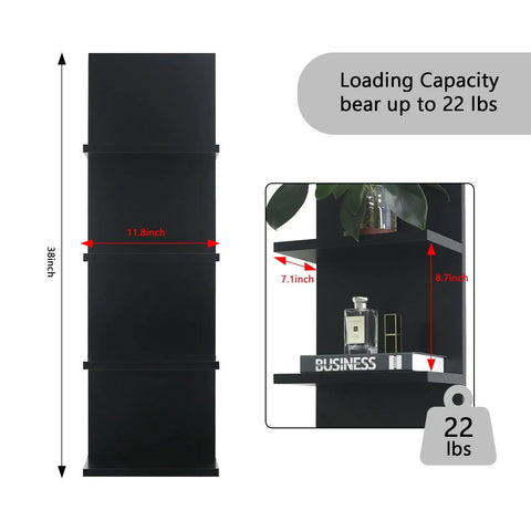 Upgrade Your Walls No Fuss Needed, Four Tier Black Corner Shelves For Room And Kitchen Decor, Vertical Floating Display Rack For Makeup Perfume And Plants, Solid Floor Space Savior With Sleek Finish