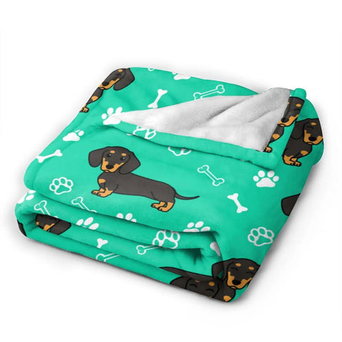 Hella Comfy Dachshund Throw Blanket For Kids Boys And Girls Ultra Soft Fuzzy Weenie Dog Breathable Couch Wrap Total Chill Gift 40 By 50 Inches All Season Rad Vibes folded fleece blanket with dachshund design