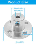 4 Pack 3mm Rigid Flange Shaft Couplings Made From Durable 45 Steel For Model Shafts And DIY Projects Easy Fit Rock Solid Strength For Robotics Miniatures And Hobby Upgrades, size diagram with 3mm bore and 22mm flange