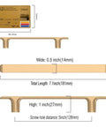 Diagram with dimensions of Sleek Champagne Bronze Cabinet Pulls 5 Inch 128mm Hole Centers 10 Pack Kitchen Drawer Handles Hardware