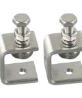 Heavy Duty Stainless Steel C Clamps For Welding And Woodworking Adjust 16-25Mm Desk Mount Screw Fastener Tool Silver Set Of Two Pieces, side view.