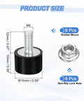 8 Pack M5 Thread Rubber Mounts Vibration Isolators Cylindrical Shock Absorbers With Studs 15 By 10mm And Non Slip Nuts Built For Gearhead DIY Projects And Everyday Auto Electronics And Home Use, black rubber mount with M5 stud, 15x10mm
