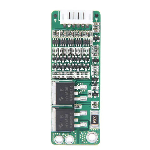 Top Shelf 5S 18650 Battery Charge And Discharge BMS Protection Board With Dead Nuts Accurate Tracking front view with detailed components.