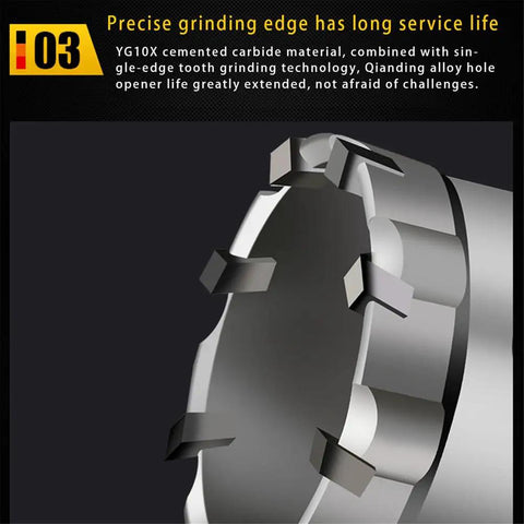Detail view of Carbide Tip TCT Drill Bit Set 50 To 61Mm Hole Saw Cutter for stainless steel showing cutting teeth and edge