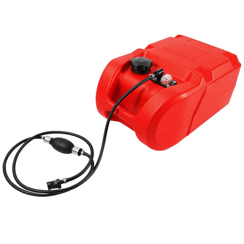 6 Gallon Portable Marine Fuel Tank With Leak Proof Seal Level Gauge And Hose, Built From HDPE For Boats And Outboard Motors