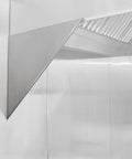 Hardcore 44X119 Insulated Stainless Steel Wall Panels With 1 Inch Foamed Core Backsplash Guard For Food Trucks And Commercial Kitchens showcasing a slanted stainless steel edge.