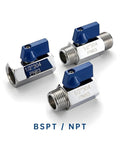 SS304 Stainless Steel Mini Ball Valve With Smooth Quick Turn Handle for fluid control and BSP NPT threaded connections.