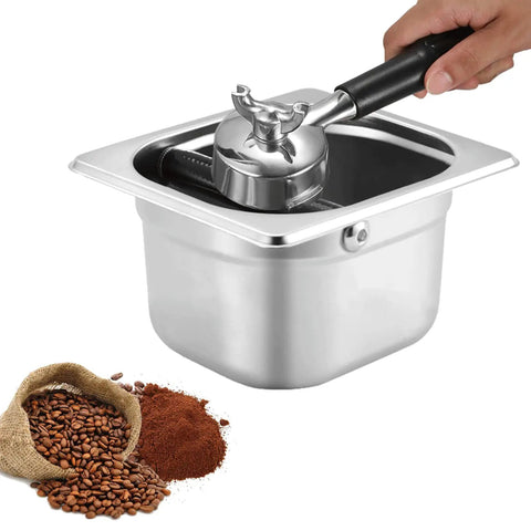 Stainless Steel Espresso Knock Box With Rubber Bar For Easy Coffee Grounds Disposal And Storing Under Most Espresso Machines Food Grade 304