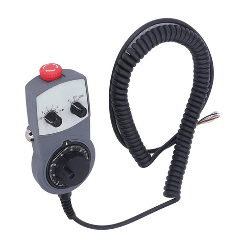 Electronic CNC Handwheel Controller With Emergency Stop, ABS Handwheel for precise 0-5 kHz feedback and 5V-26V power supply
