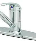 Deck Mount Single Lever Kitchen Faucet With 48 Inch Sidespray, 9 Inch Swivel Spout, 1.5 GPM Aerator, Polished Chrome Brass Body