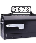 Black Double Sided Address Plaque Kit With 2 White Reflective Panels, 77 Vinyl Numbers, Multiple Mounting Feet for mailbox