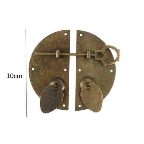 Old School Antique Bronze Decorative Hinge for Small Cabinets and Wooden Boxes, Chinese Style Furniture Hardware, Vintage Iron