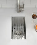 Undermount Small Bar Sink Workhorse in 16 Gauge Stainless Steel, 9x15 Inch Kitchen Bar Sink for RVs With Deep Basin, top view