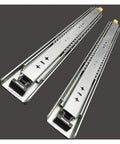 Heavy Duty 14 Inch Drawer Slides With Lock Full Extension Smooth Glide Runners in steel for kitchen and office storage.