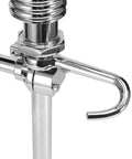 Maqulae Commercial Kitchen Faucet, G1/2 Thread Pull Down Sprayer with 360, close-up of chrome spout and attachment details.