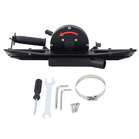 Portable Electric Tile Chamfering Machine For 45 Degree Bevel Trimming On Ceramic Metal And Stone With A Heavy Steel Frame, includes tools.