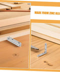 Zinc Alloy Miniature Jewelry Box Hinges 12 Pack 90 Degree Folding Chest Hinges For Small Cabinets And Jewelry Boxes DIY Furniture Projects Durable Cabinet Hardware Set For Crafts And Repairs HONMEET, shown installed on wood.