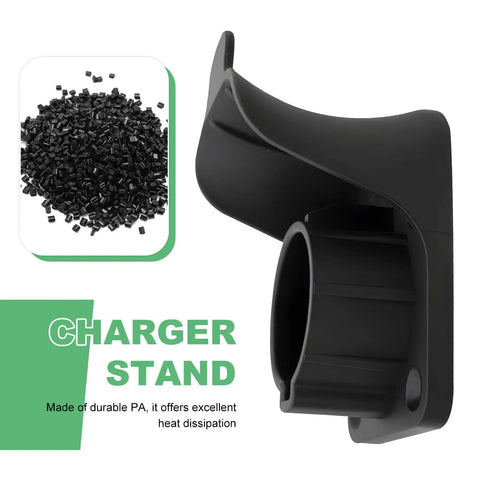 Tough As Nails Ev Charger Holder For SAE J1772 Plugs wall mount hanger made of PA material for heat dissipation.