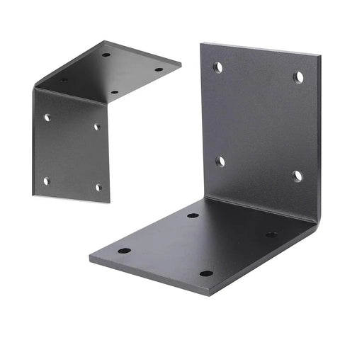 Six Pack Steel T Brackets For Wood Heavy Duty Mending Plates, black T plate bracket, six and a half inch size, four mm thick