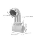 Zerodeko 4 Pc Dryer Vent Hose Connector Kit W/ 16 Ft Flexible Aluminum Film Hose And Abs Coupling For Laundry Install To Stop Leaks Keep Air Flow Smooth And Super Secure, 4in connector
