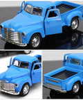 Retro Pickup Truck Model Toy In Metal Sky Blue, Classic Stepside Desk Decor For Home And Office, Vintage Collectible Car Figurine