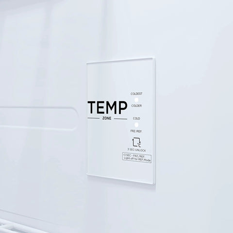 Digital thermostat control panel for temperature adjustments inside Stay Frosty With This Hella Reliable 17 Cubic Foot Upright Convertible Fridge Freezer.