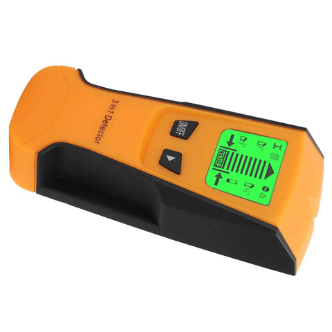 Rcniso Wall Scanner, 3 in 1 Wood Studs Finder with LCD Backlight showing easy-to-read controls and functionality for detection.