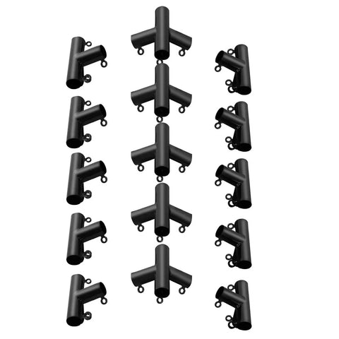 2 Inch Inner Diameter Canopy Connector Kit With 120 Degree High Peak Angles Includes 10 Leg Frame Brackets For Carport Gazebo Shed Greenhouse Fits EMT Pipes Under 2 Inches Black
