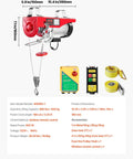 880lbs Electric Hoist With Wireless Remote Control, 110V Overhead Hoist, includes accessories and lifting components