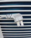 Power plug connected to the Straight Up Heavy Duty Mobile Spot Cooler Powers Down Heat With 20400 Btu unit.