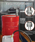 No-Hassle 115V Electric Drum Pump 8 Gpm Blazing Fast Oil Transfer Workhorse For 55 Gallon Barrels shown with 2 inch bung adaptor and spin collar installed.